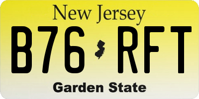 NJ license plate B76RFT