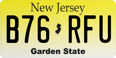 NJ license plate B76RFU