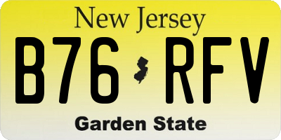 NJ license plate B76RFV