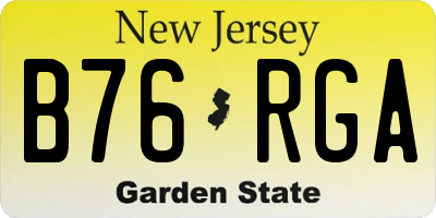NJ license plate B76RGA