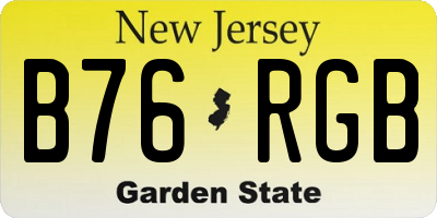 NJ license plate B76RGB