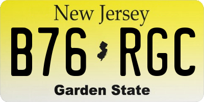 NJ license plate B76RGC