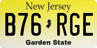 NJ license plate B76RGE