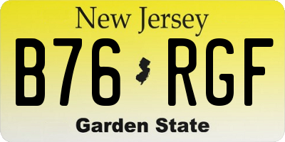 NJ license plate B76RGF