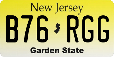 NJ license plate B76RGG