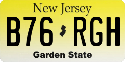 NJ license plate B76RGH