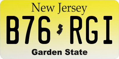 NJ license plate B76RGI