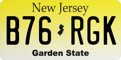 NJ license plate B76RGK
