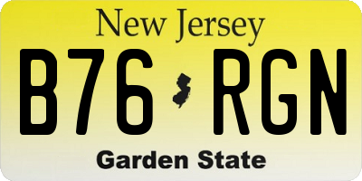 NJ license plate B76RGN