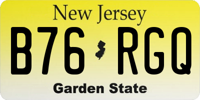 NJ license plate B76RGQ