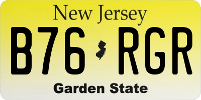 NJ license plate B76RGR