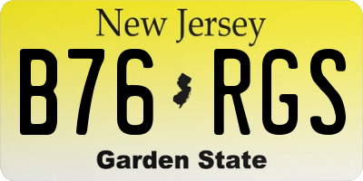 NJ license plate B76RGS