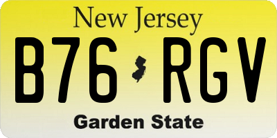 NJ license plate B76RGV