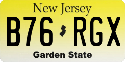 NJ license plate B76RGX