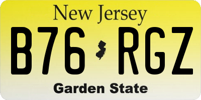 NJ license plate B76RGZ