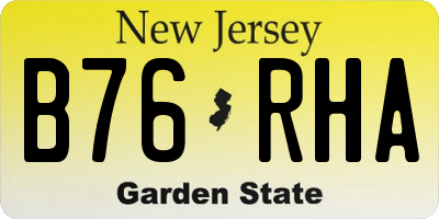 NJ license plate B76RHA