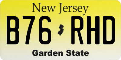 NJ license plate B76RHD
