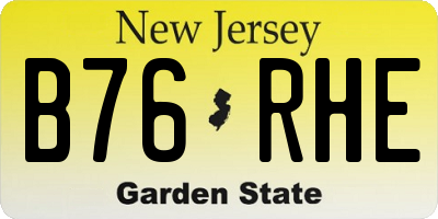 NJ license plate B76RHE