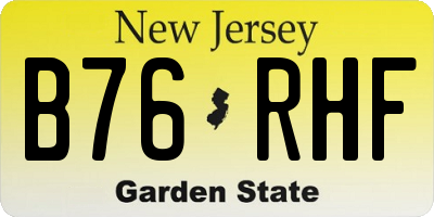 NJ license plate B76RHF
