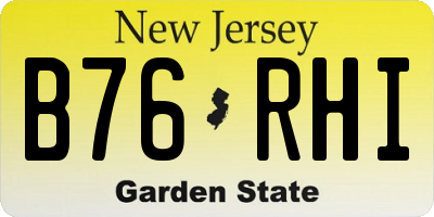 NJ license plate B76RHI