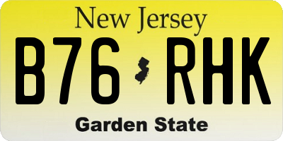 NJ license plate B76RHK