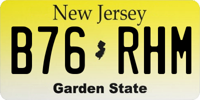 NJ license plate B76RHM