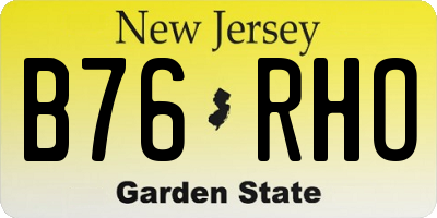 NJ license plate B76RHO