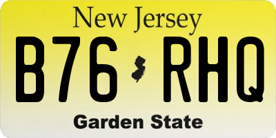 NJ license plate B76RHQ