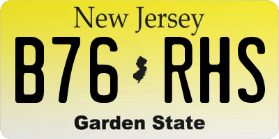 NJ license plate B76RHS