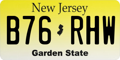 NJ license plate B76RHW