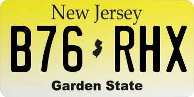 NJ license plate B76RHX