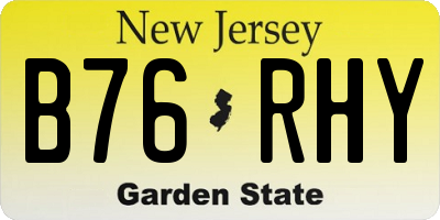 NJ license plate B76RHY