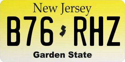 NJ license plate B76RHZ