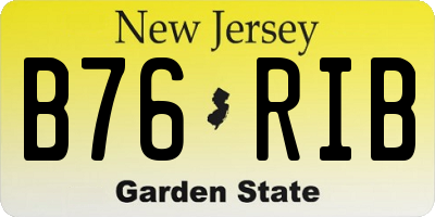 NJ license plate B76RIB