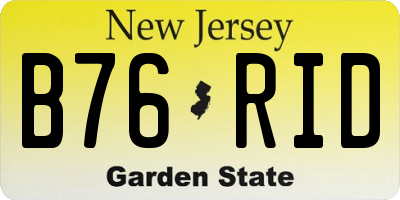 NJ license plate B76RID