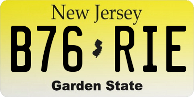 NJ license plate B76RIE