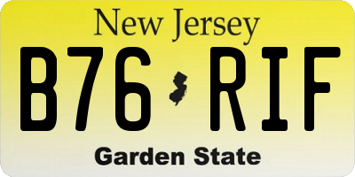 NJ license plate B76RIF
