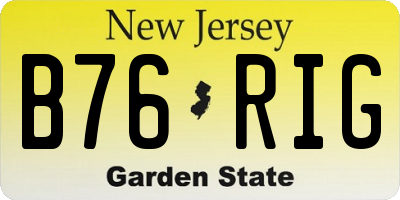 NJ license plate B76RIG
