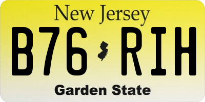 NJ license plate B76RIH