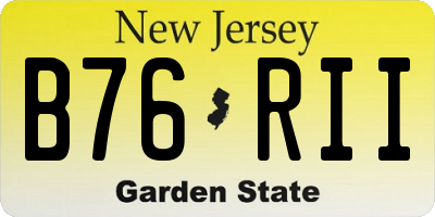 NJ license plate B76RII