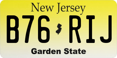 NJ license plate B76RIJ