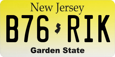 NJ license plate B76RIK