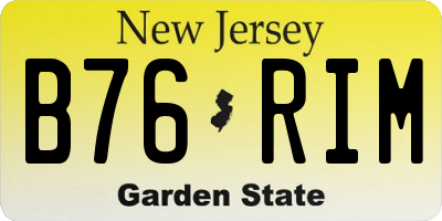 NJ license plate B76RIM