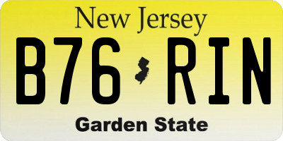 NJ license plate B76RIN