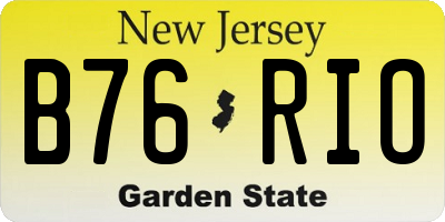 NJ license plate B76RIO