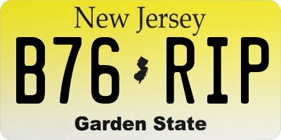 NJ license plate B76RIP