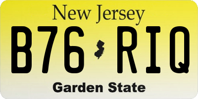 NJ license plate B76RIQ