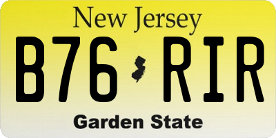 NJ license plate B76RIR