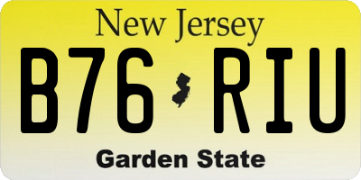 NJ license plate B76RIU