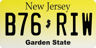 NJ license plate B76RIW